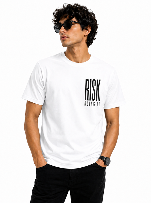 RISK DOING IT Graphic T-Shirt – White