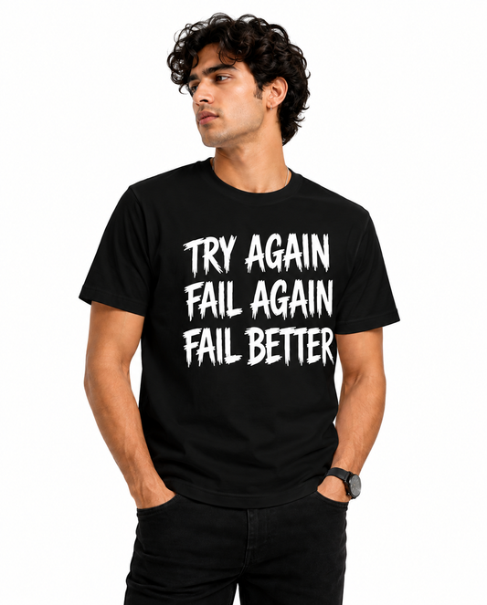 Try Again Graphic T-Shirt – Black