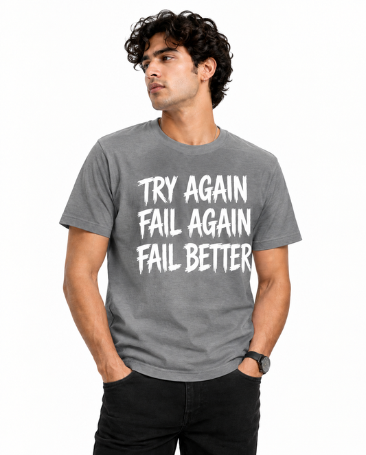 Try Again Graphic T-Shirt – Grey