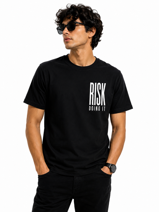 RISK DOING IT Graphic T-Shirt – Black