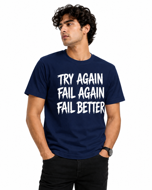 Try Again Graphic T-Shirt – Navy Blue