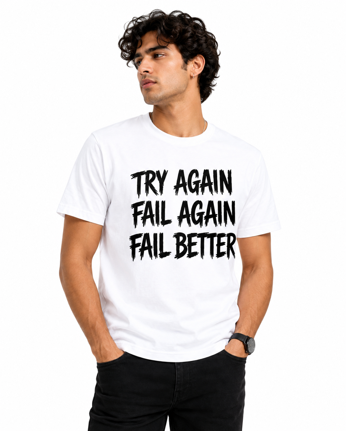 Try Again Graphic T-Shirt – White