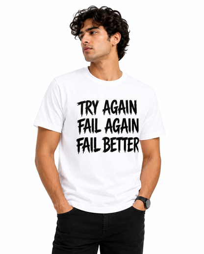 Try Again Graphic T-Shirt – White