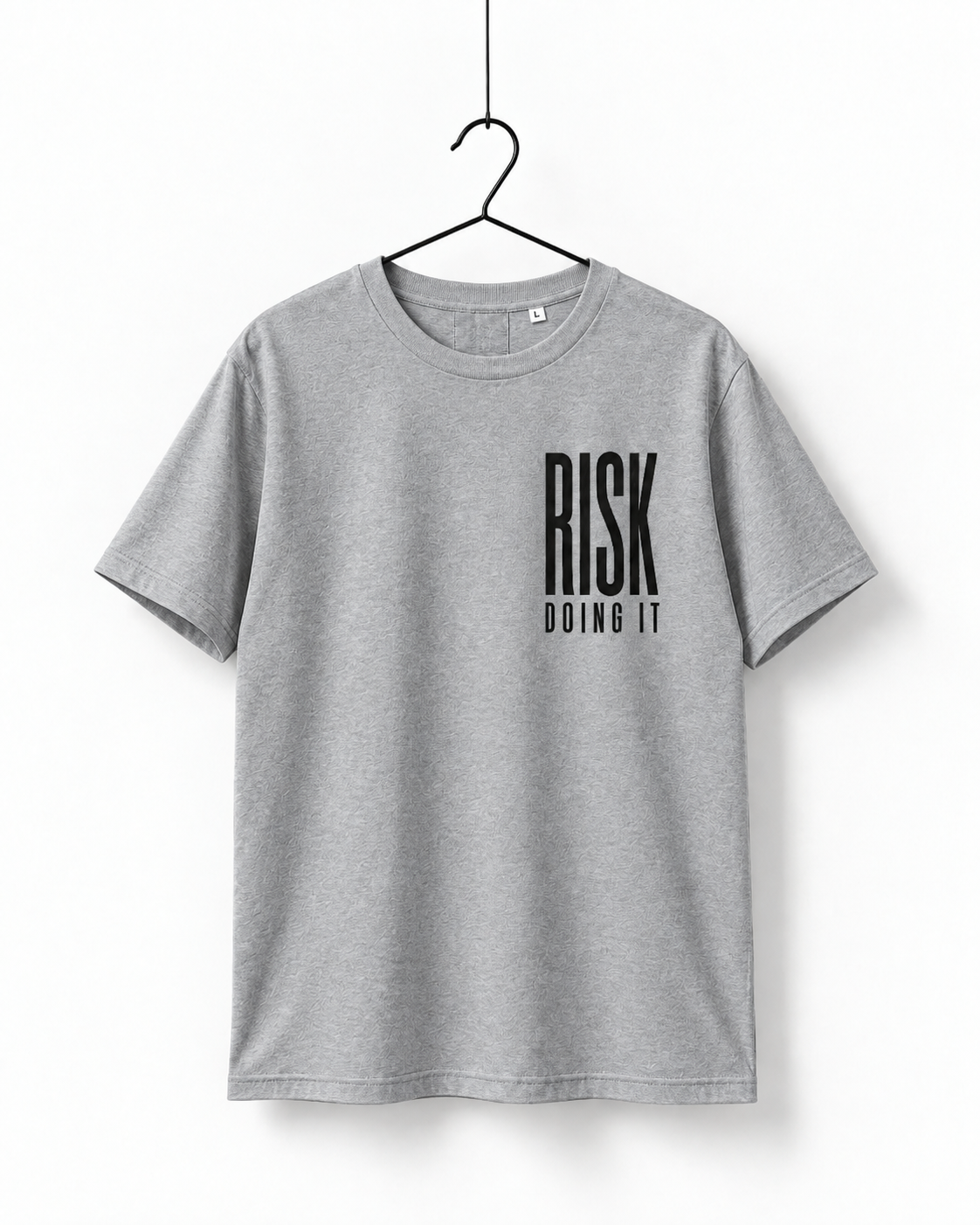 RISK DOING IT Graphic T-Shirt – Gray