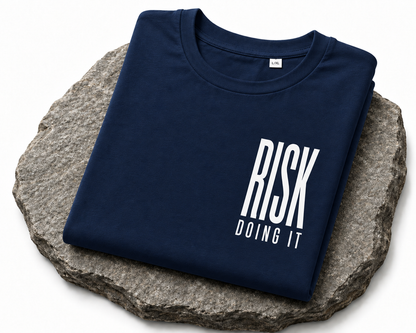 RISK DOING IT Graphic T-Shirt – Navy Blue
