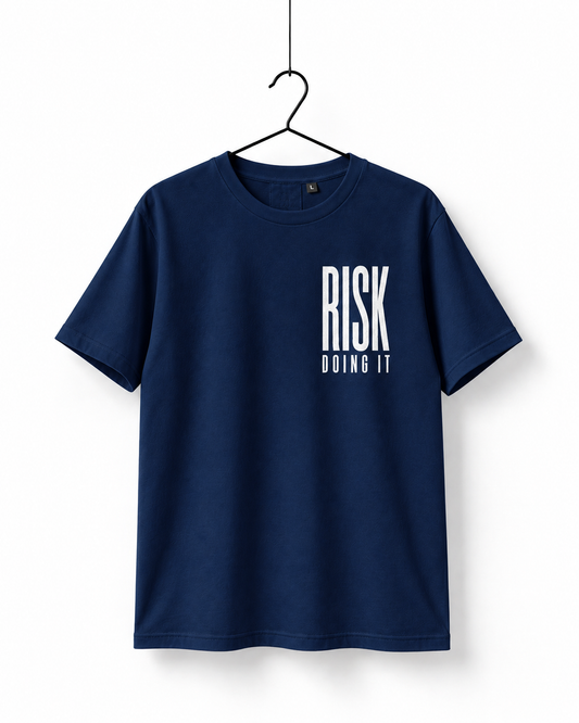 RISK DOING IT Graphic T-Shirt – Navy Blue