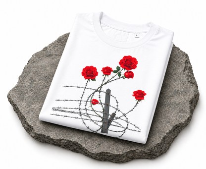 Barbed Rose Graphic T-Shirt – White