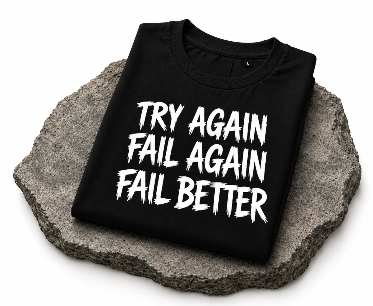 Try Again Graphic T-Shirt – Black
