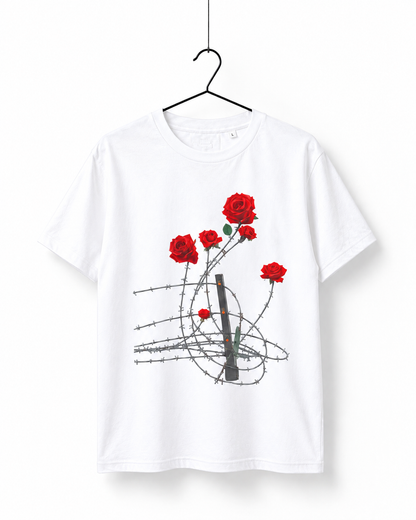 Barbed Rose Graphic T-Shirt – White